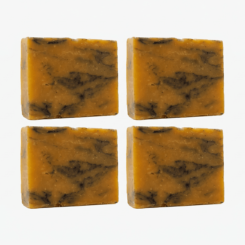 Vegan Bar Soap, Orange & Patchouli Essential Oils, Nourishing Black Walnut, 4-Pack