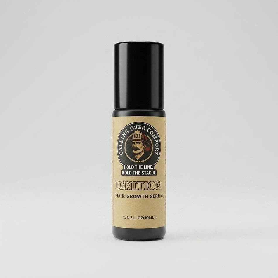 Beard & Mustache Growth Oil Serum, Castor + Argan + Jojoba + Vitamin E, Thicker Look, Roll-On Applicator