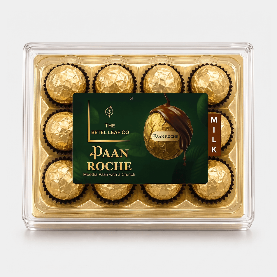 Milk Chocolate Paan Truffles, Meetha Paan Center & Crispy Wafer Crunch, After-Meal Digestif Sweet, 12-Piece Pack