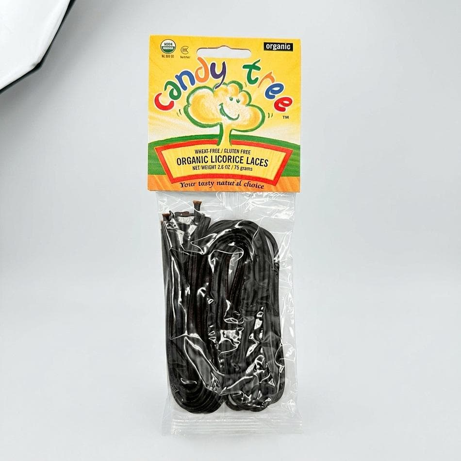 Organic Licorice Laces, Organic Fruit Juice Sweetened, Vegan & Gluten-Free Candy, 2.6 oz Bag