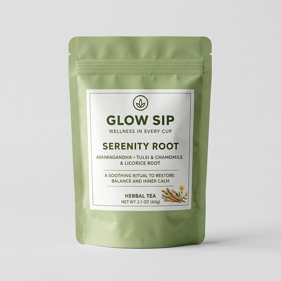 Herbal Wellness Tea, Ashwagandha + Tulsi + Chamomile, Calming Daily Balance, Loose Blend, 3–4 oz