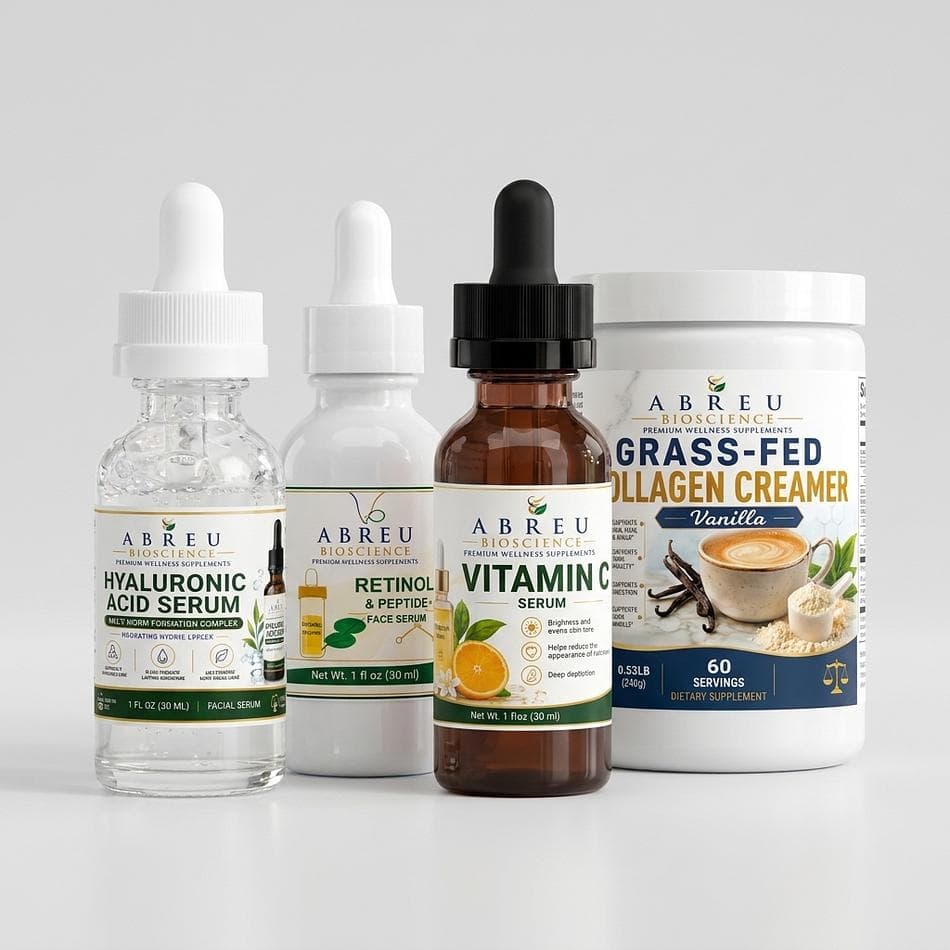 Anti-Aging Skincare Kit, Collagen + Vitamin C Ferulic Serum + Encapsulated Retinol Peptides, Glow & Firmness System