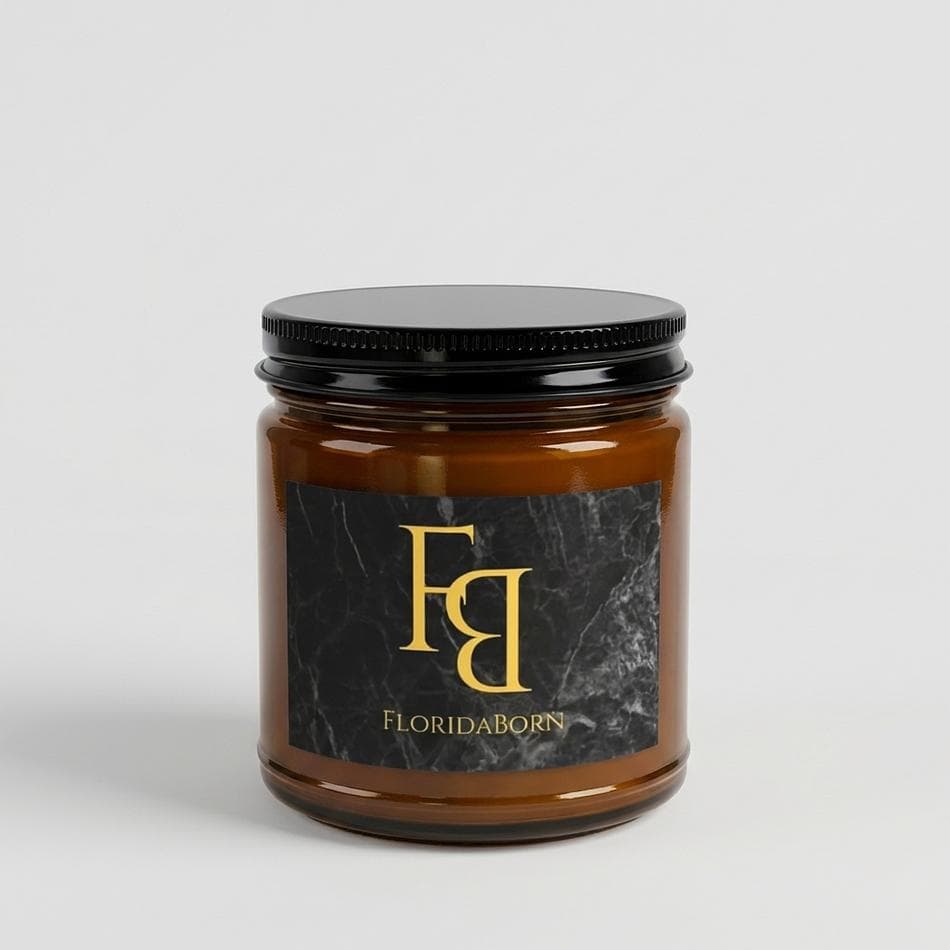 Hand-Poured Soy Scented Candle, USA Soy Wax, Cotton Wick, Clean Burn, 4oz or 9oz Amber/Clear Glass Jar with Lid