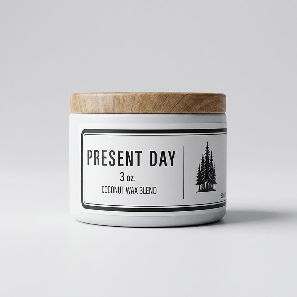 Travel Tin Candle, Pine + Cedar + Balsam, Lime & Sage, Clean Coconut Wax, Strong Throw, 3 oz Mini Candle