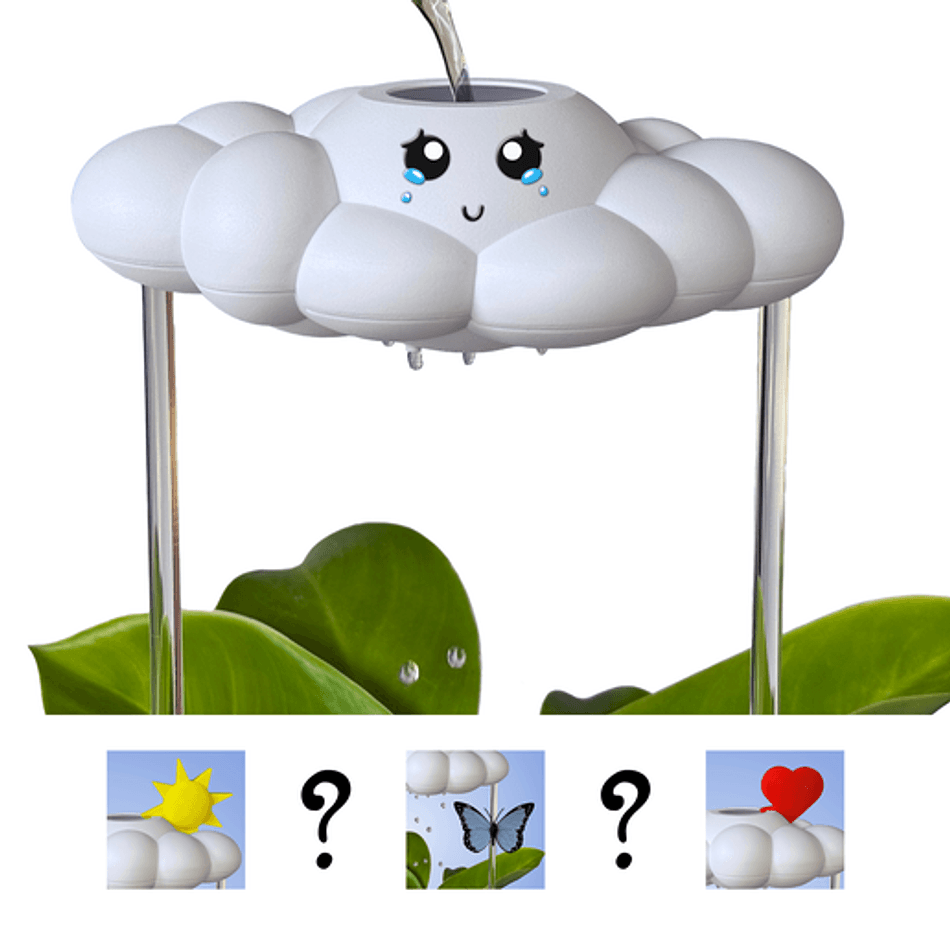 Plant Watering Cloud, Acrylic & 3D-Printed Parts, Slow Drip Rain Shower for Houseplants, Fits 5"+ Pots, 4 oz