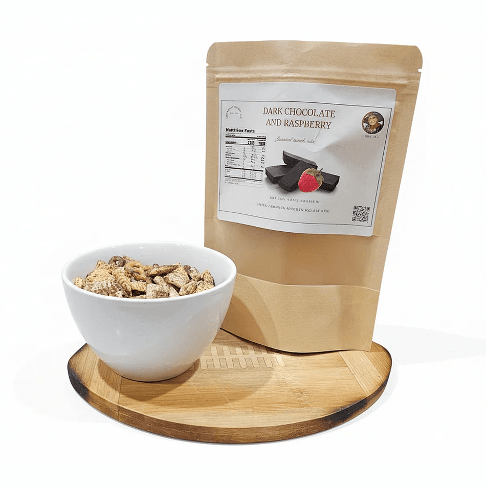Gourmet Snack Mix, Dark Chocolate & Raspberry, Crunchy Pretzel Mix, Nut-Free Option, 2.5 oz Bag