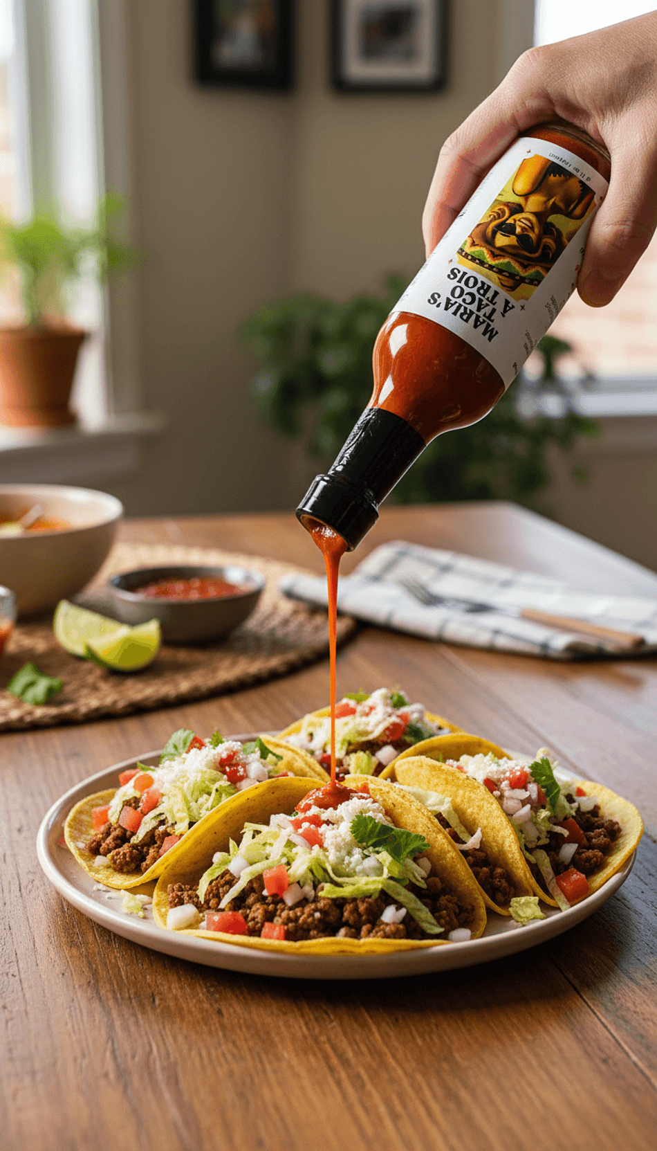 Mexican-Style Taco Hot Sauce, Tomato & Chile de Árbol, Smoky Mild Heat, 5 oz Bottle