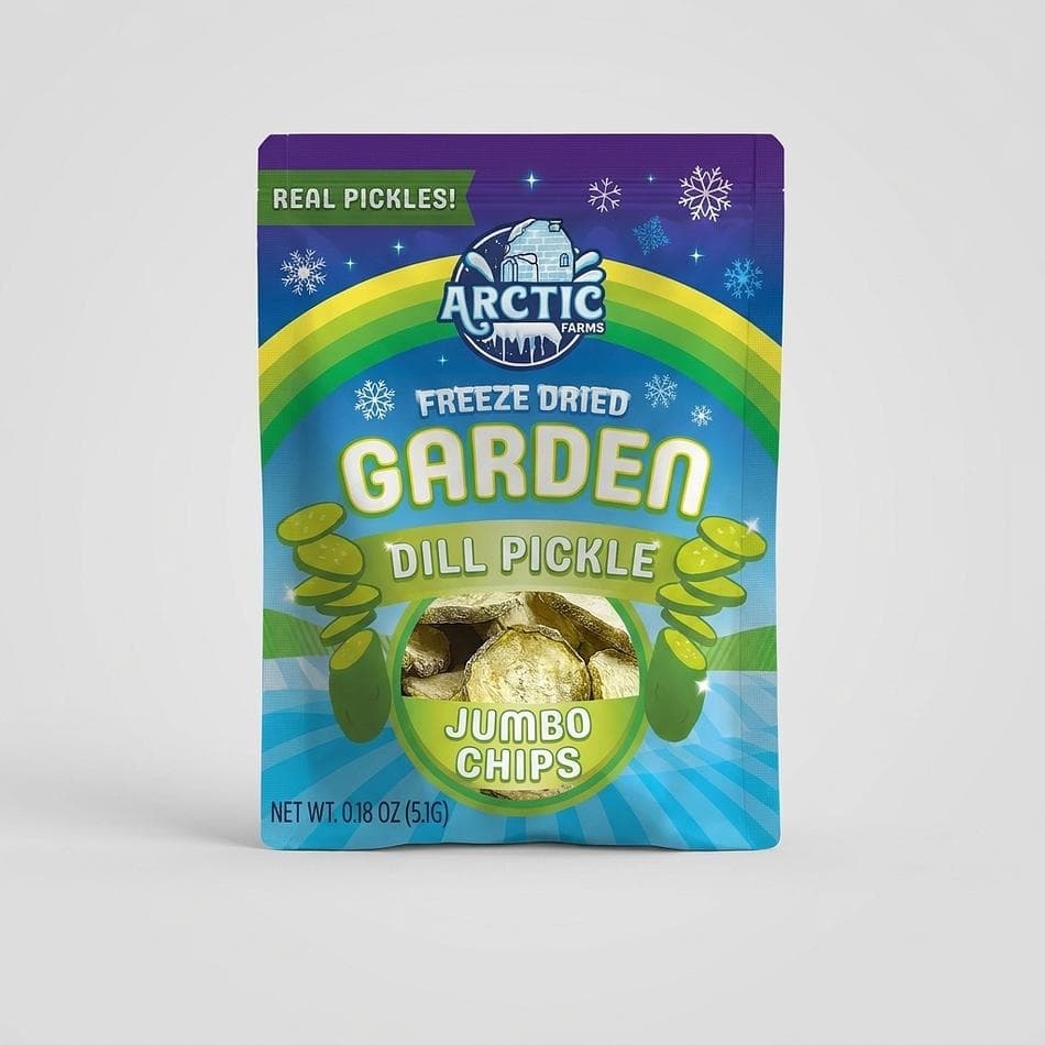 Freeze-Dried Pickle Chips Variety Bundle, Dill & Spicy, Crunchy Snack Sampler, 6 Small Resealable Bags