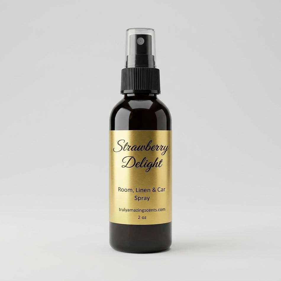 Room Spray, Strawberry Cheesecake Scent (Ripe Strawberry, Lemon, Vanilla), Odor Eliminator, 2 oz or 4 oz