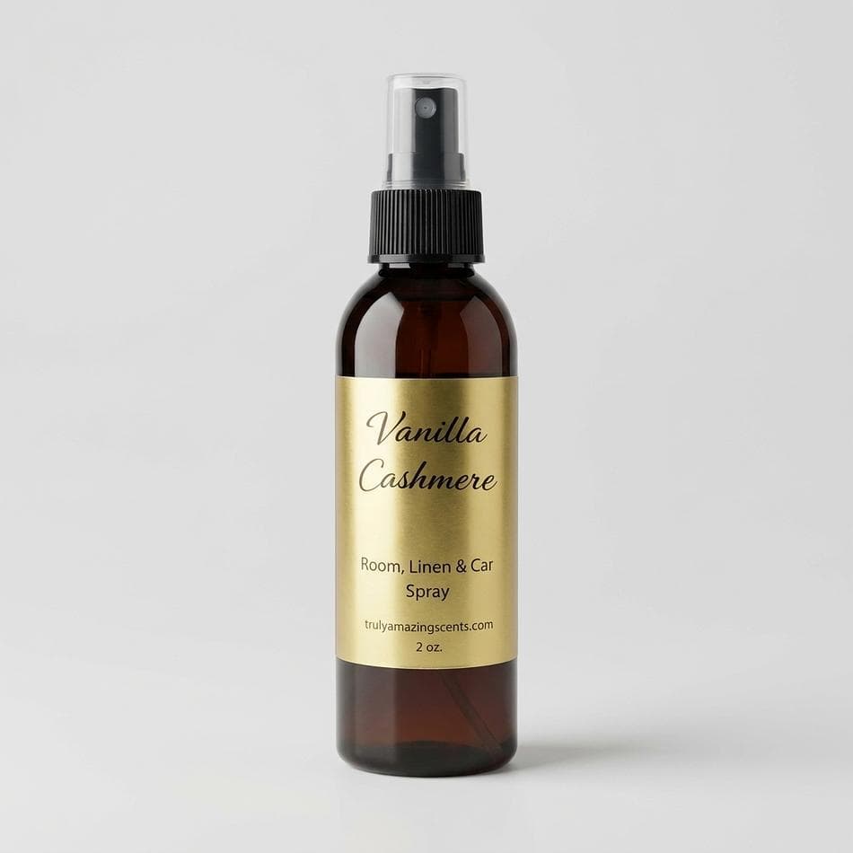 Room Spray, Vanilla Cashmere (Peach, Pear, Jasmine, Musk, Sandalwood), Odor Eliminator, 2 oz or 4 oz