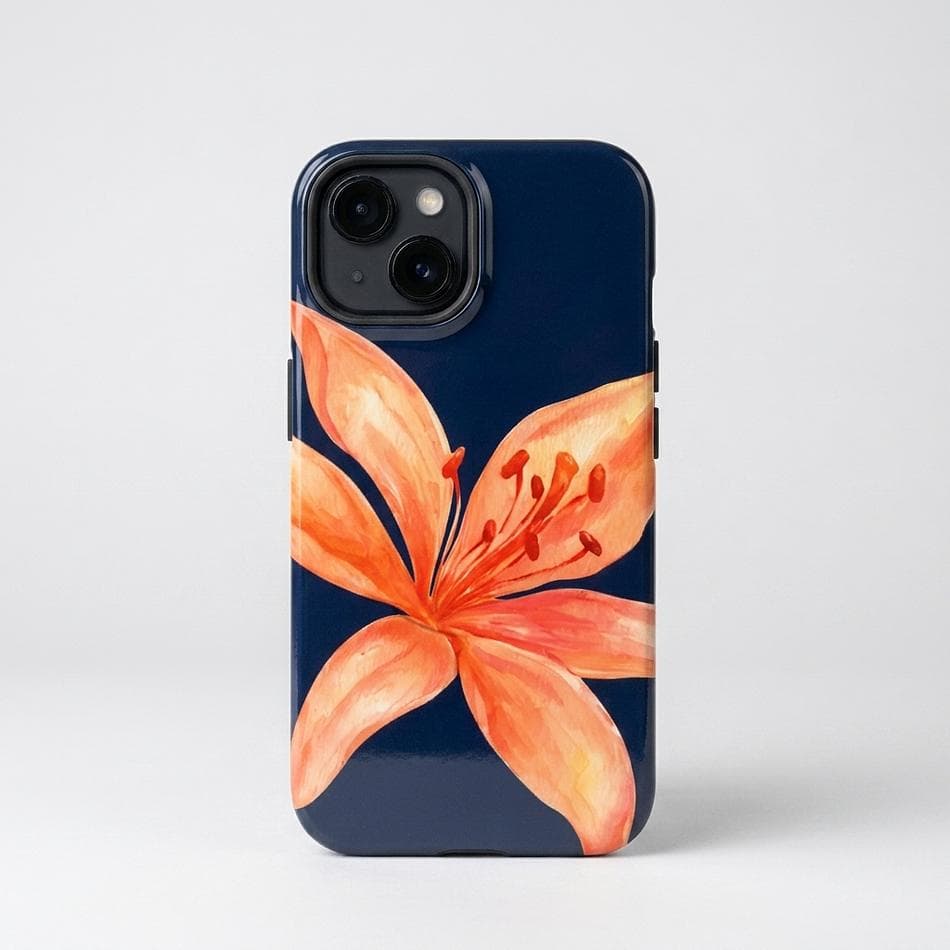 MagSafe Floral iPhone Case, Tiger Lily Print, Dual-Layer PC+TPU Protection, Matte/Gloss, iPhone 14–17