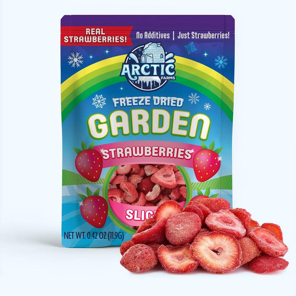 Freeze-Dried Organic Strawberry Slices, Sweet, Bright, Naturally Crisp, Pack of 3 Resealable Bags (0.4 oz each)