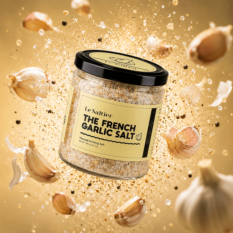 Le Saltier Signature Garlic Sea Salt,Naturally Unrefined Coarse grey with Garlic
