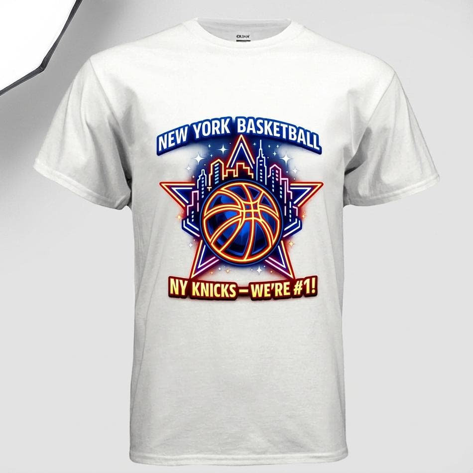 New York Knicks Graphic T-Shirt, Gildan 5000 100% Cotton, Classic Fit Fan Tee, Unisex Sizes S–5XL