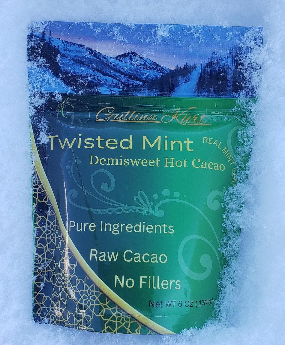 Mint Hot Cacao Mix, Organic Raw Cacao & Dried Mint, European-Style Drinking Chocolate, 6 oz Bag (6–12 Servings)