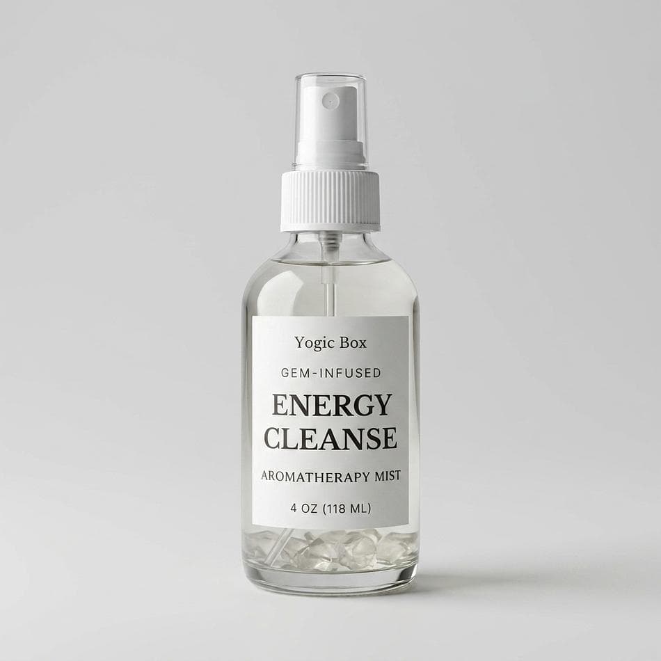 Aromatherapy Room and Linen Spray, Palo Santo + Eucalyptus + Lemon, Energy Cleanse Air Mist, Clear Quartz Infused, 4 oz