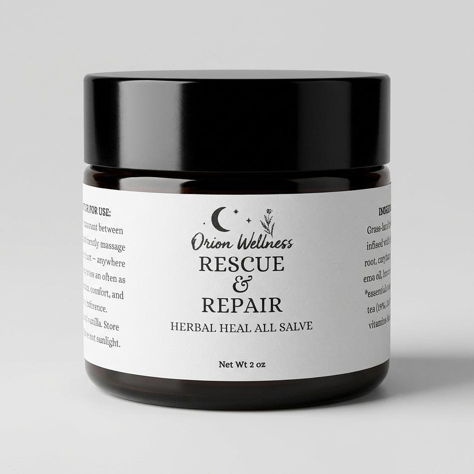 Herbal Tallow Skin Balm, Emu Oil & Calendula, Soothe Dry Irritated Skin, Beeswax Salve, 1 Jar