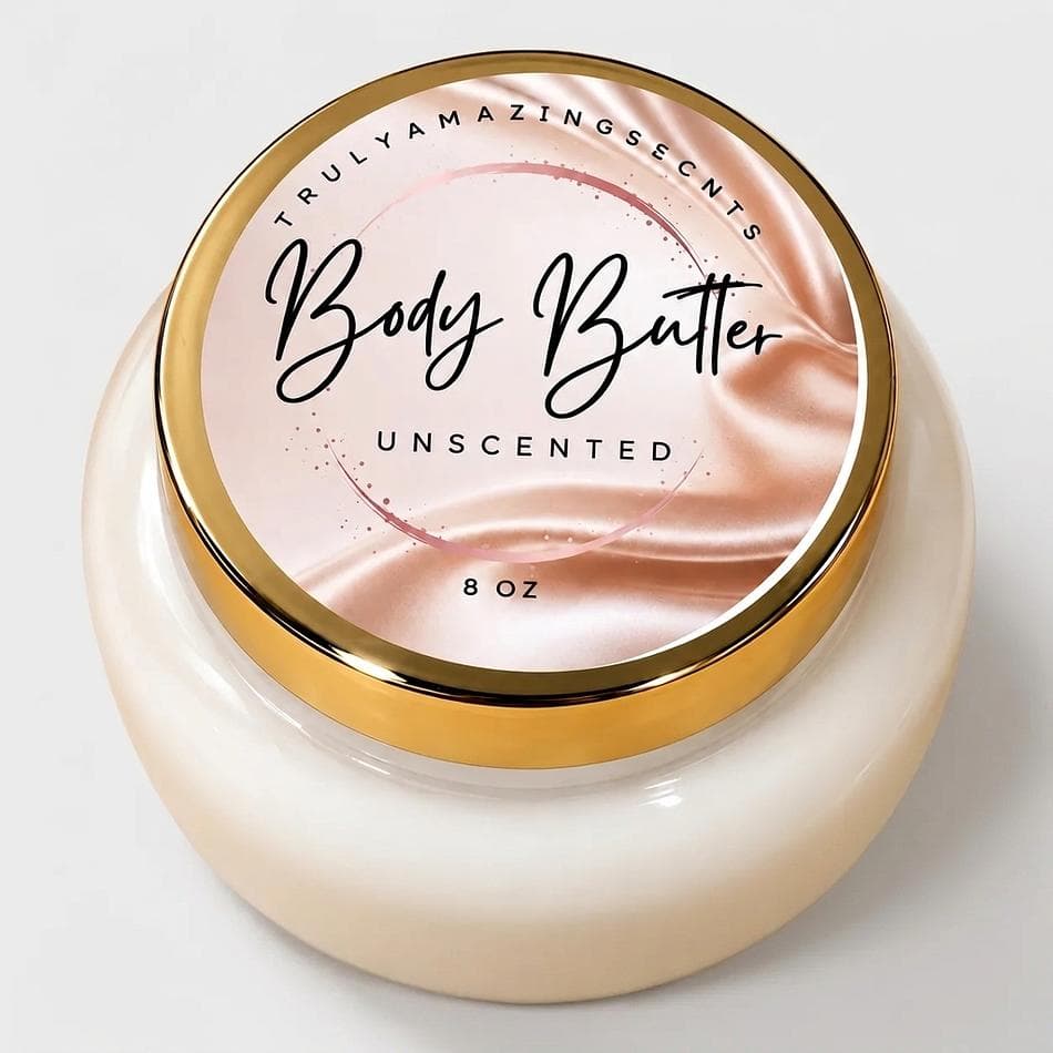Unscented Body Butter, Shea Butter & Kokum Butter, All-Day Moisture for Sensitive Skin, 2 oz or 8 oz Jar