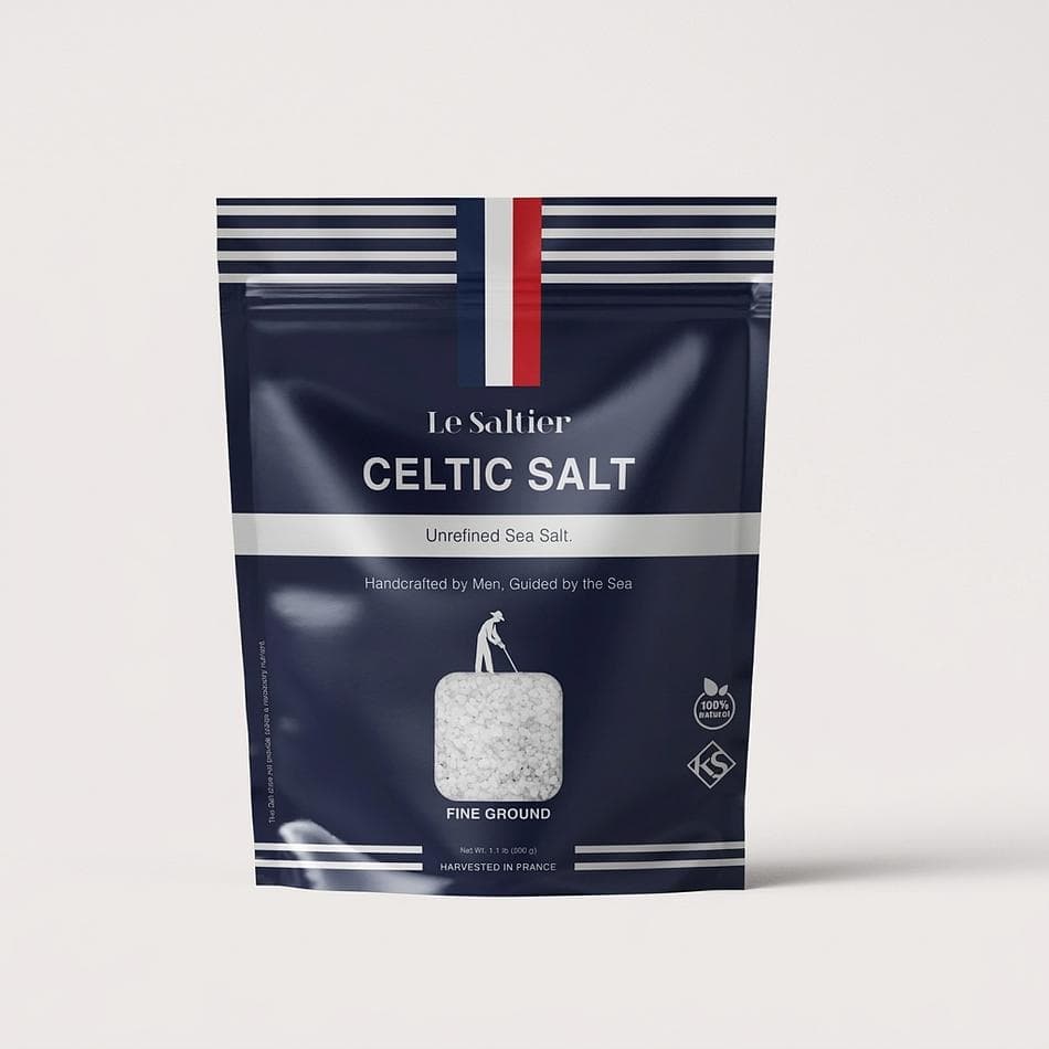 Fine Ground Celtic Sea Salt, Unrefined Mineral-Rich, Everyday Seasoning & Baking, 1.1 lb (16 oz)