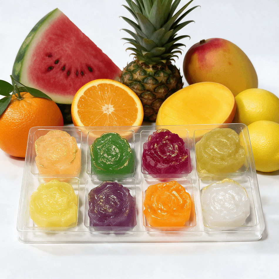 Kohakutou Crystal Candy Mix, Tropical Fruit Flavors, Crunchy Shell & Chewy Center, Vegan, 3 oz Treat Box