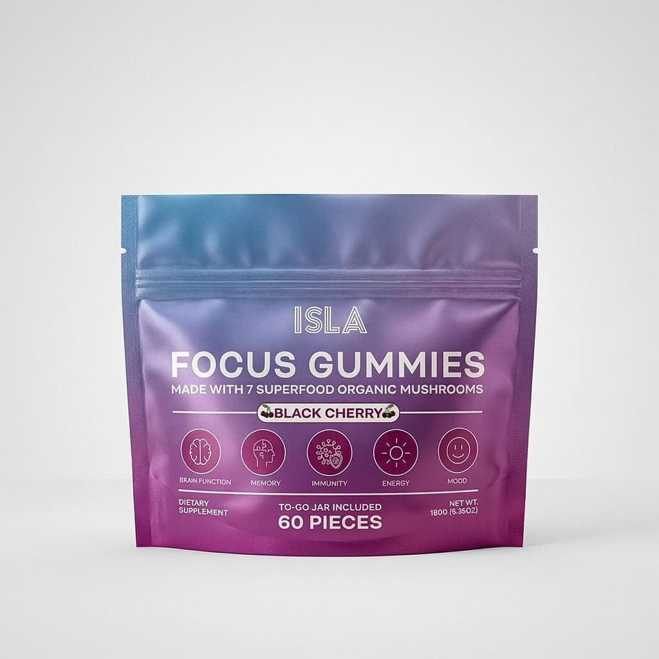 Mushroom Focus Gummies, Lion’s Mane + Cordyceps, Mental Clarity Support, Black Cherry, 60 Gummies (30 Servings)