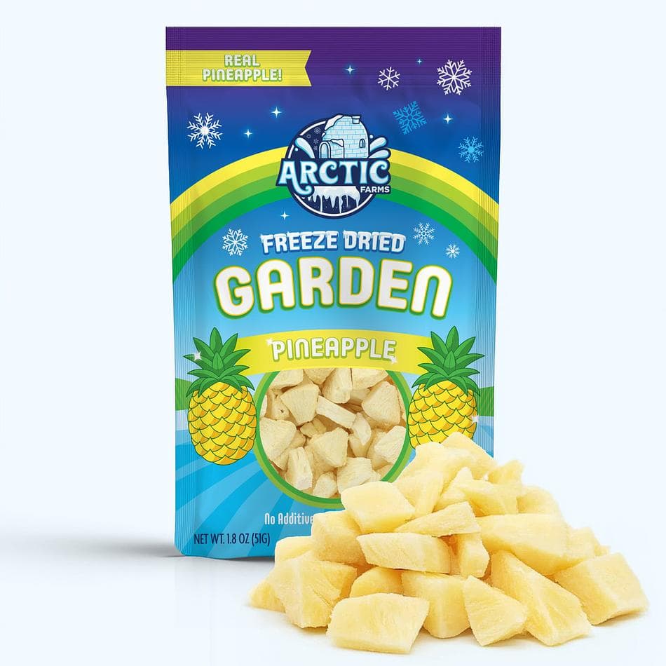 Freeze-Dried Pineapple, Sweet, Tropical, Juicy-Crisp Fruit Chunks, Large Resealable Bag (1.8 oz)