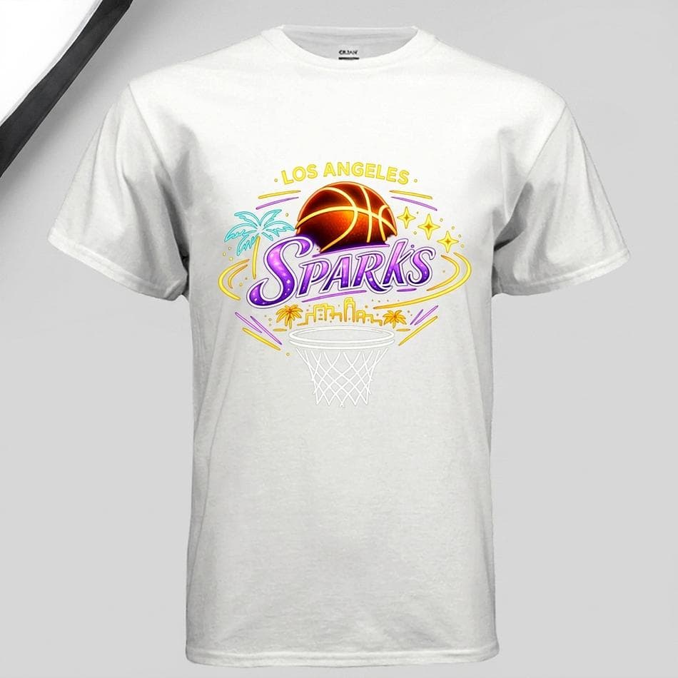 WNBA Fan T-Shirt, Los Angeles Sparks Graphic, Gildan 5.3 oz Heavy Cotton, Classic Fit, Unisex S–5XL