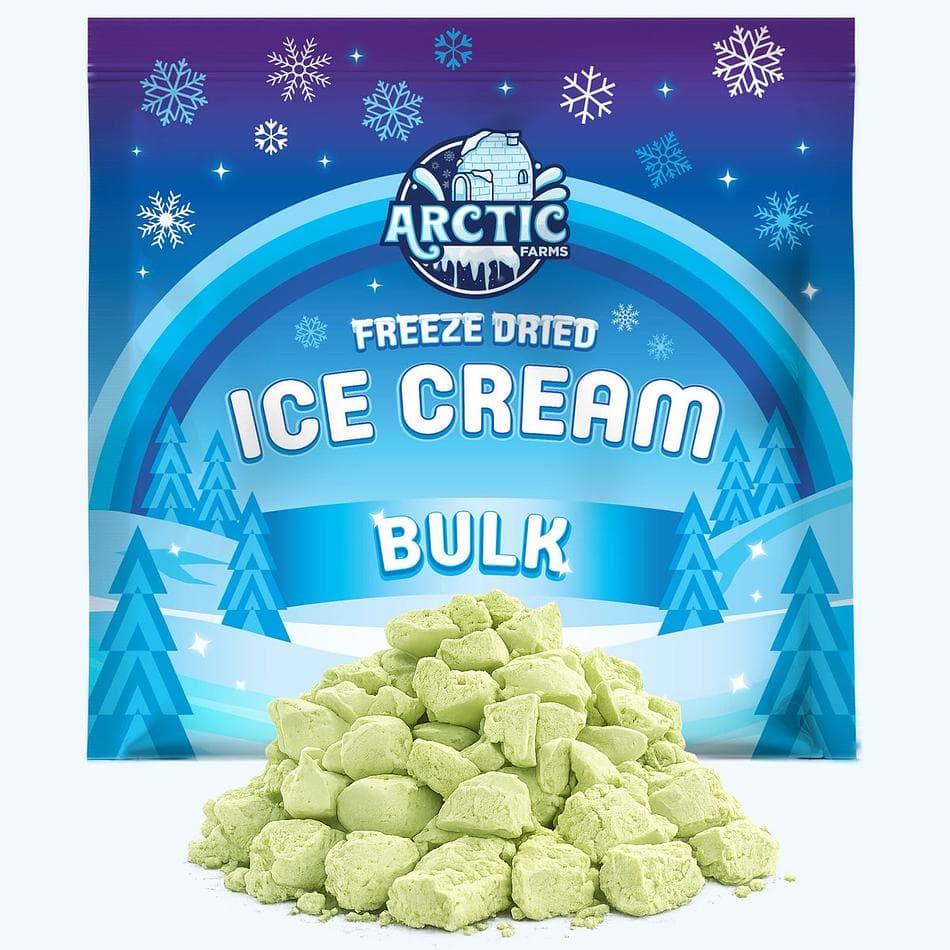 Freeze-Dried Premium Ice Cream Bites, Matcha Green Tea, Clean 5-Ingredient Recipe, No-Melt Snack, Bulk Bag (1 lb)