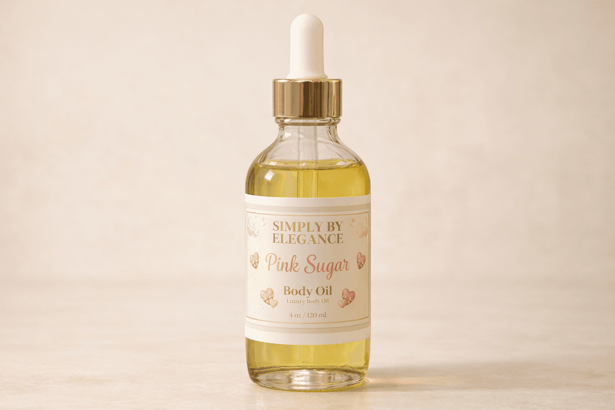 Pink Sugar Body Oil – Luxury Hydrating Glow | Simply By Elegance, Pink Sugar Scent