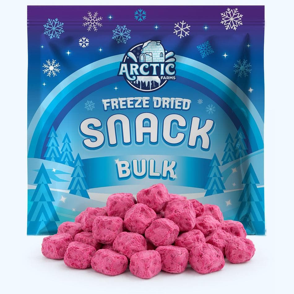 Freeze-Dried Natural Dragon Fruit Big Cubes, Soft, Tropical, Bite-Size Exotic Crunch, Bulk Bag (9 oz)