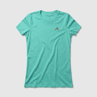 Women’s Slim-Fit Cotton Graphic Tee, Airlume Combed Ringspun, Retro Sunset Back Print, Lightweight 4.2 oz, S–2XL