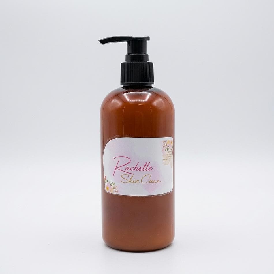 Hydrating Body Lotion, Sweet Almond & Jojoba Oils, Non-Greasy Glow for Dry Skin, 8 oz Glass Bottle