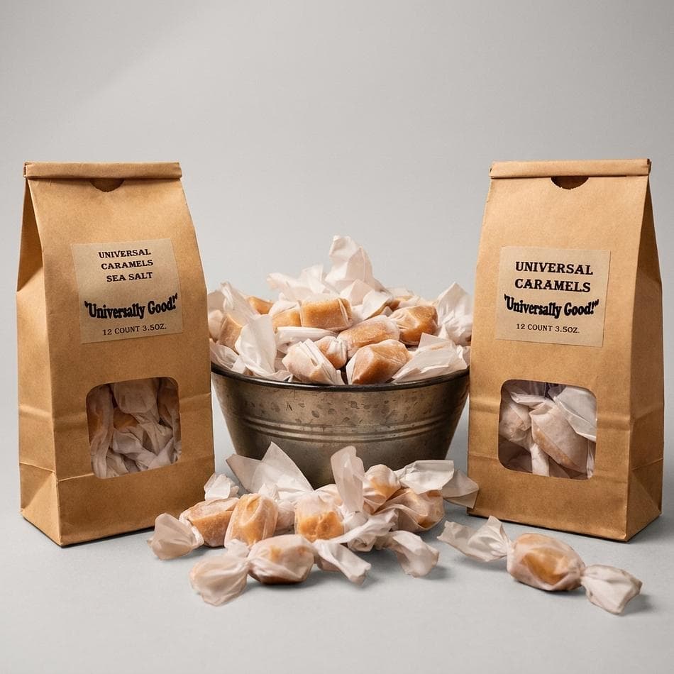 Butterscotch Caramels, Real Butter & Cream, Melt-in-Your-Mouth Soft Chews, Individually Wrapped, 12-Piece Bag