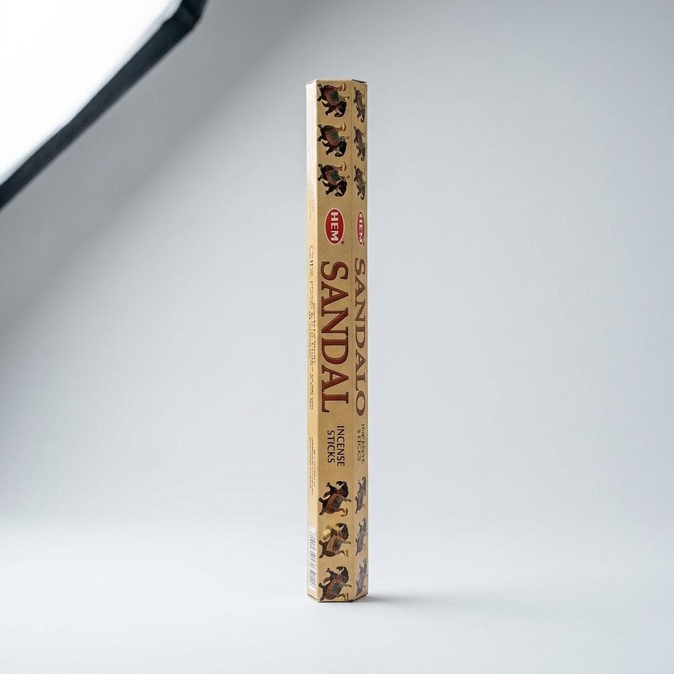Sandal Incense Sticks, Sandalwood Fragrance, Calm & Meditation, 20-Stick Hexagon Tube