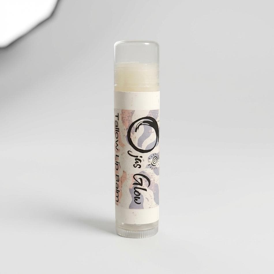 Tallow Lip Balm, Grass-Fed Tallow & Beeswax, Deep Moisture Barrier, Essential Oil Scented, 1 Tube