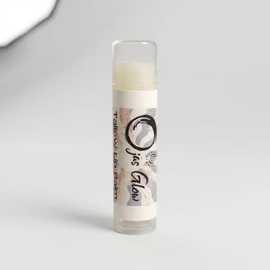 Tallow Lip Balm, Grass-Fed Tallow & Beeswax, Deep Moisture Barrier, Essential Oil Scented, 1 Tube