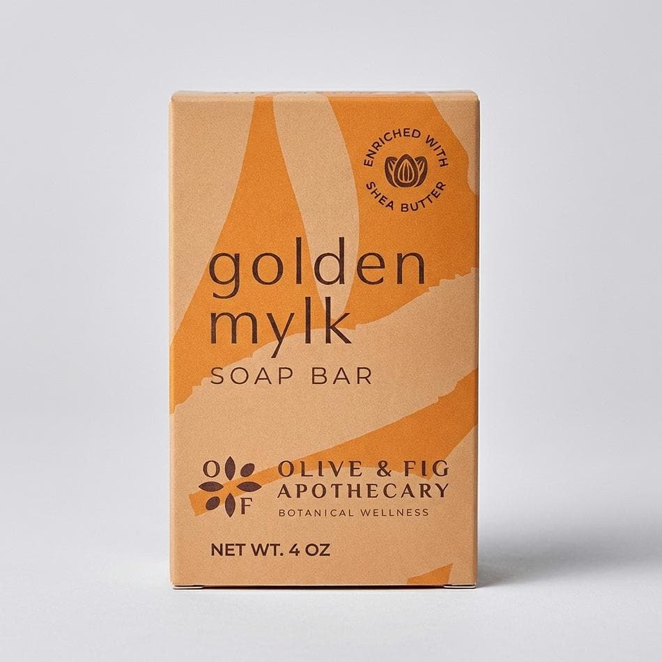 Turmeric Soap Bar Golden Mylk, Kaolin Clay & Himalayan Salt, Brightening for Dark Spots, Orange Sherbet Scent, 4 oz