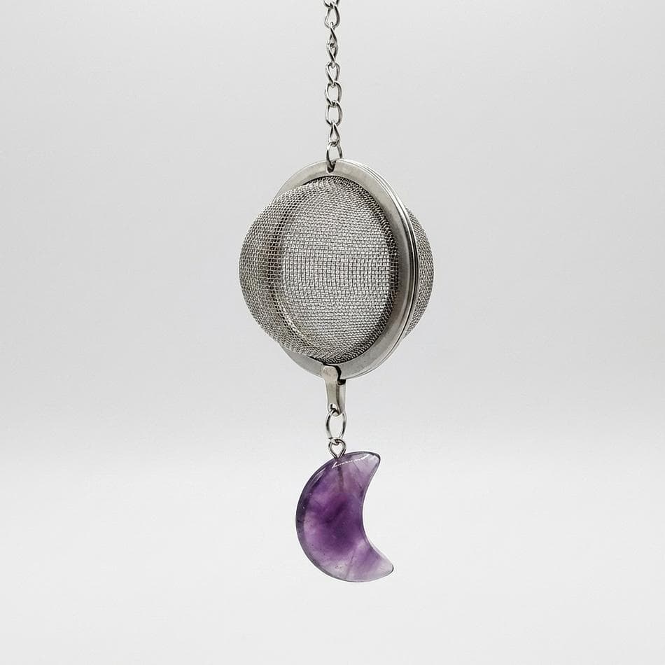 Amethyst Crescent Moon Stainless Steel Tea Ball Infuser