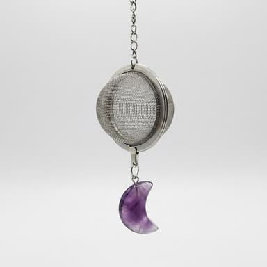 Amethyst Crescent Moon Stainless Steel Tea Ball Infuser