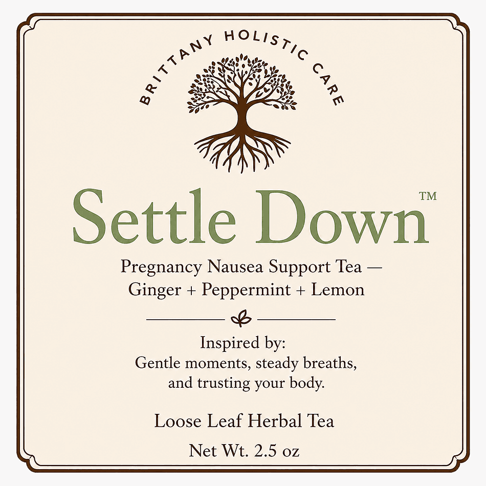 Pregnancy Nausea Support Tea, Ginger & Spearmint + Lemon Balm, Queasiness Relief, Caffeine-Free Herbal Blend