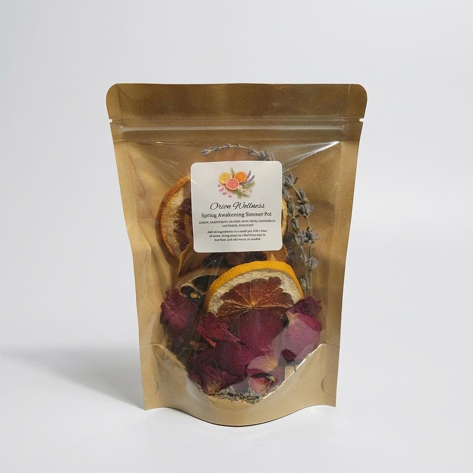 Stovetop Simmer Pot Kit, Lemon Grapefruit Orange + Rose & Lavender, Fresh Spring Home Fragrance, Seasonal Botanical Blend