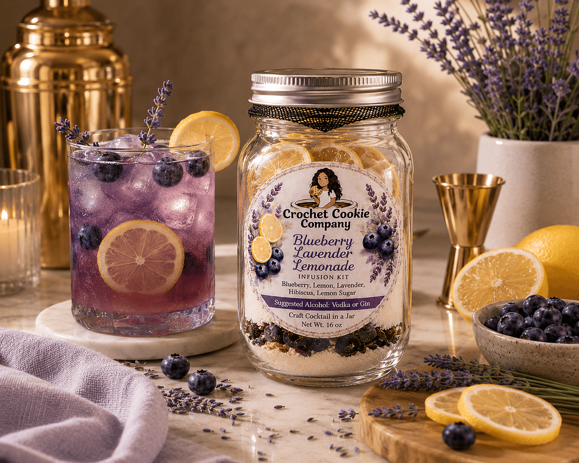Blueberry Lemon Lavender  Cocktail Infusion Jar, 16oz