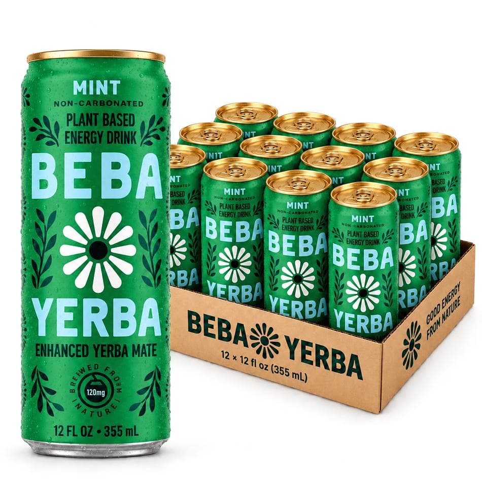 BEBA YERBA — Menta (Mint) Functional Yerba Mate Energy Drink (12-Pack)