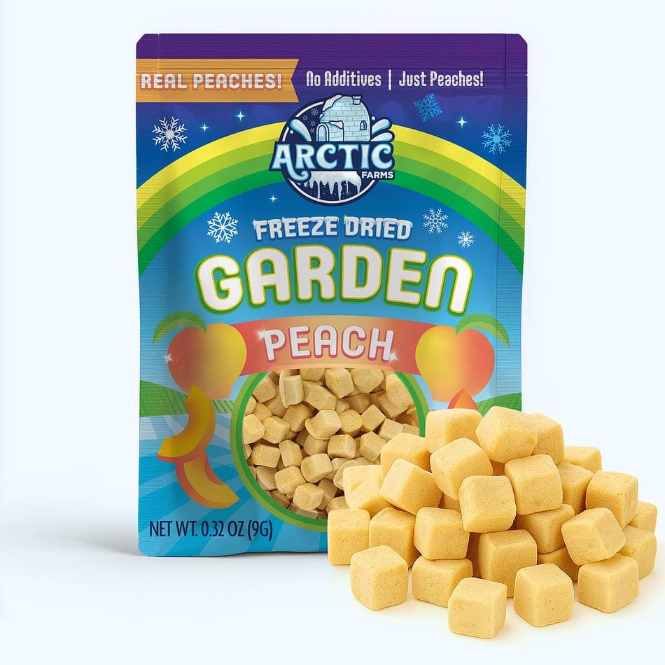 Freeze-Dried Peach Pieces, Naturally Sweet, 100% Real Fruit Snack with No Added Sugar, Pack of 3 Resealable Bags (0.32 oz each)
