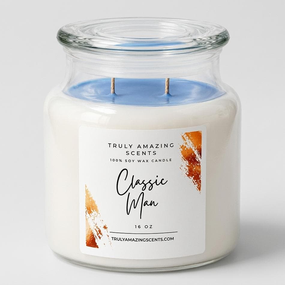 Soy Candle 16 oz, Black Ice-Inspired Scent, Lemon Eucalyptus Mint + Cedarwood Musk, Strong Throw, 60–70 Hr Burn
