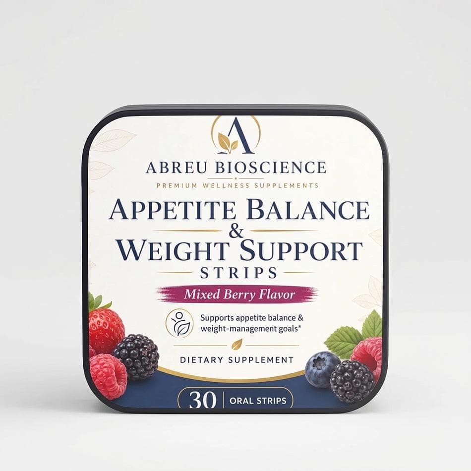 Appetite Support Oral Strips, Saffron Extract + Chromium Picolinate + Molybdenum, Craving Control, Mixed Berry, 30 Strips