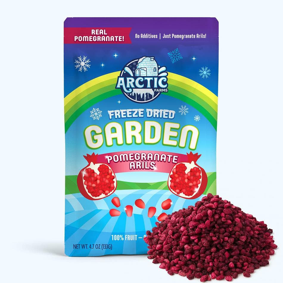 Freeze-Dried Organic Pomegranate Arils, Tart, Juicy Superfruit Snack, Large Resealable Bag (4.7 oz)