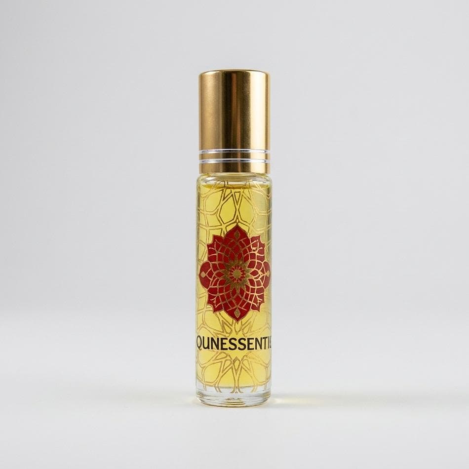 Crystal-Infused Body Oil Roll-On, Strawberry Seed Oil & Strawberry Quartz, Uplifting Fruity Scent, 10ml Roller