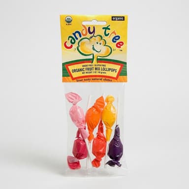 Organic Fruit Mix Lollipops, Organic Corn Syrup & Fruit Flavors, Allergy-Friendly Candy, 6-Piece Pack