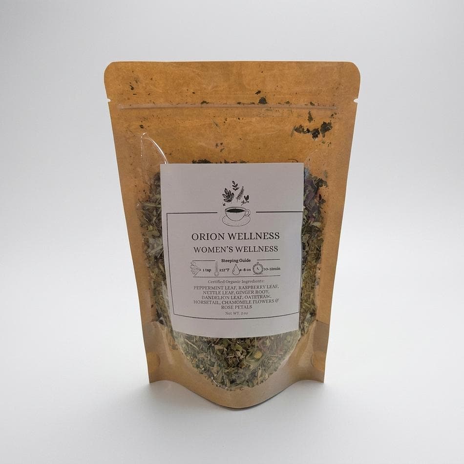 Loose Leaf Women’s Wellness Herbal Tea, Raspberry Leaf & Nettle, Cycle & Vitality Support, Peppermint Ginger Blend, 2 oz